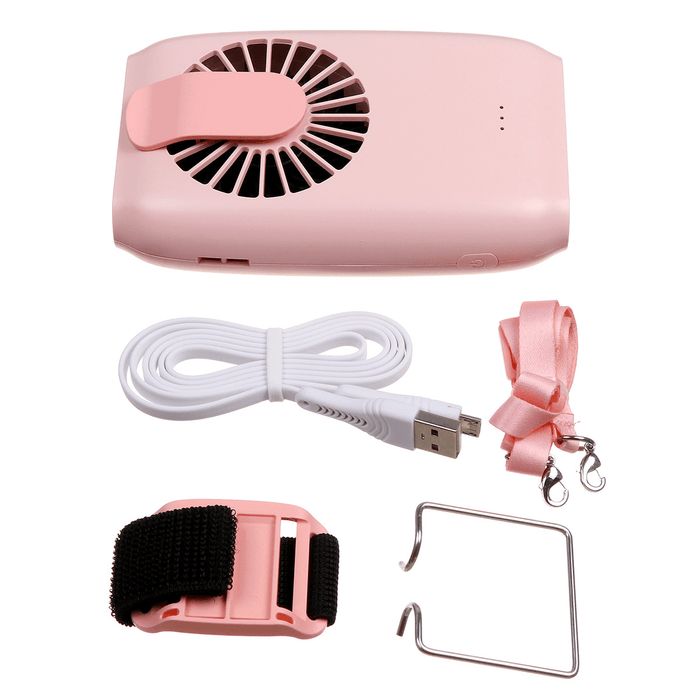 2000Mah Portable Mini Fan Dual-Purpose Waist Fan USB Desktop Cooling Fan Hanging Neck Air Cooler