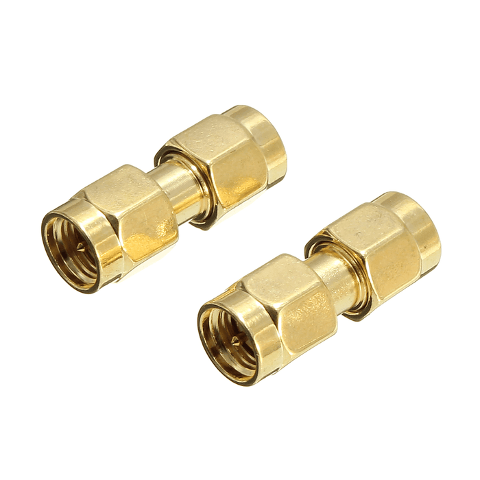 Excellway® CA01 2Pcs Copper SMA Male to SMA Male Plug RF Coaxial Adapter Connector