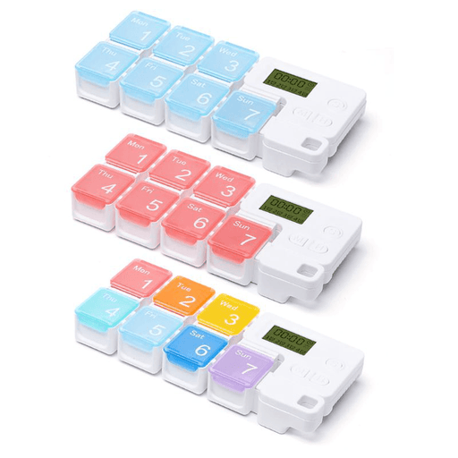 IPREE Smart Pill Storage Box Electronic Timing Reminder Pill Alarm Timing Pill Organizer Tablet Container Case