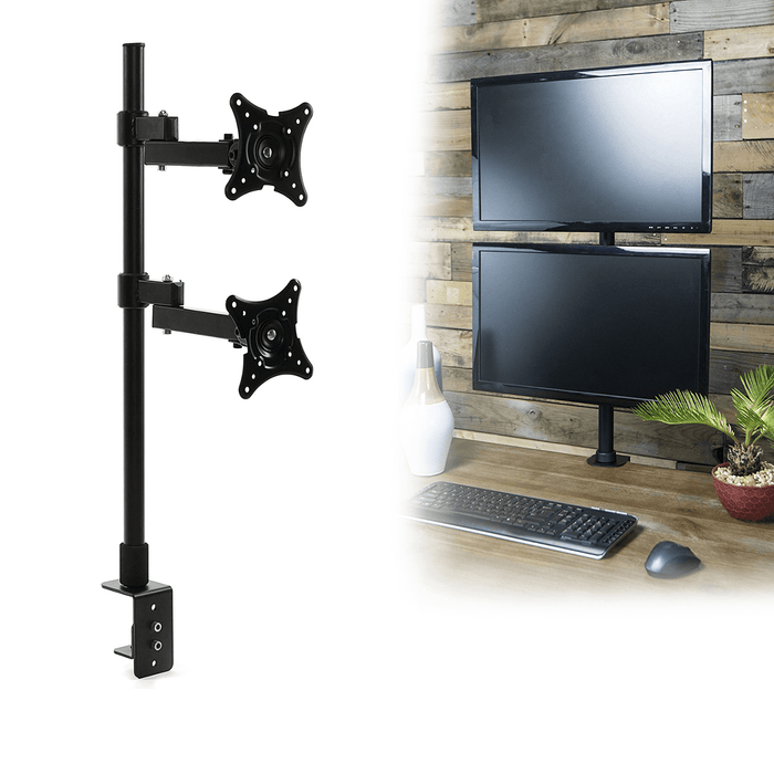 LED Monitor Stand Desk Mount Bracket Heavy Duty Fully Adjustable Fits 2 Screens up to 27