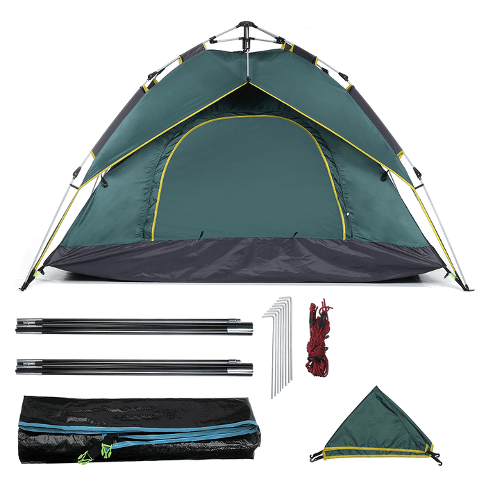 3-4 Person Camping Tent Instant Automatic Double Layer Waterproof Sunshade Canopy Outdoor Travel Beach