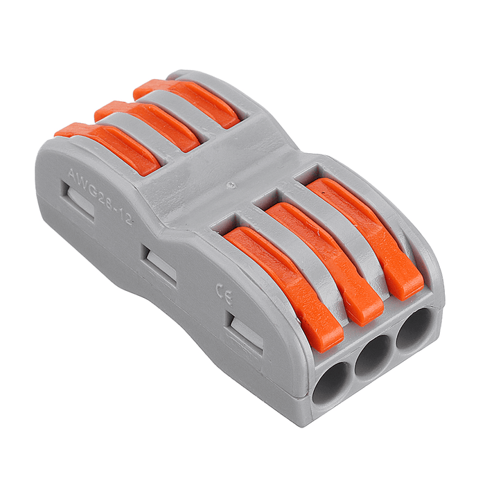 Excellway 3Pin Wire Docking Connector Termainal Block Universal Quick Terminal Block SPL-3 Electric Cable Wire Connector Terminal 0.08-4.0Mm²