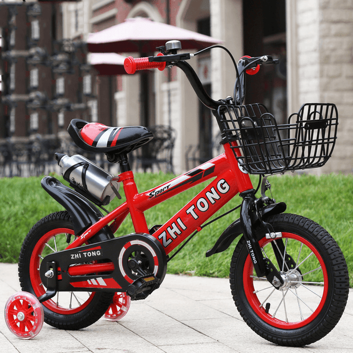 12 Inch 30CM 8KG Children'S Bicycle with Water Bottle Flashing Auxiliary Wheels Non-Slip Kid Banlane Bike