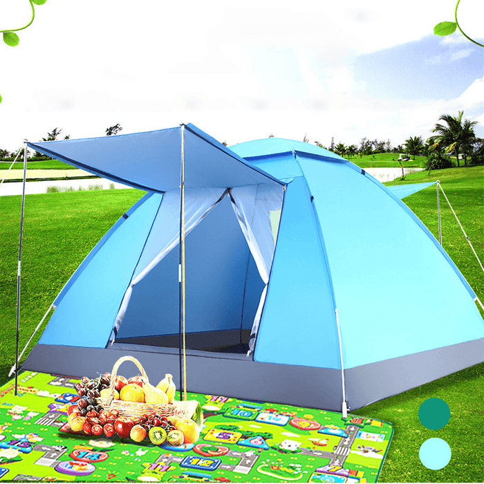 Ipree® 3-4 People Fully Automatic Camping Tent 2 Door Waterproof Windproof Uv-Protection Sunshade Canopy Camping Hiking Fishing