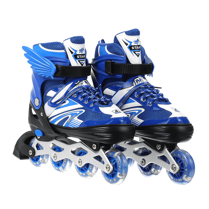 3 Size Inline Skates Sets with 4 LED Flashling PVC Skate Wheels Entry-Level Kid Women Roller Skates Birthday Gift for Teen Girl Boy Teenager