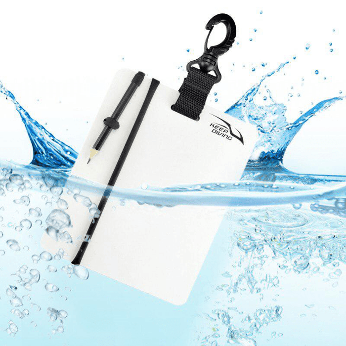 KEEP DIVING Writ-Board Scuba Diving Swimming Portable Writing Whiteboard Message Board with Snap Clip Buckle Pencil