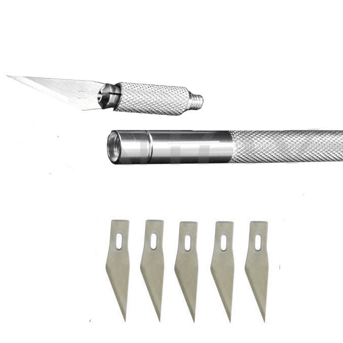6 Blades Aluminum Carve Knife Extra Backup Sculpture Engrave Graver Cutter Muti-Funtion Carving Knife Set