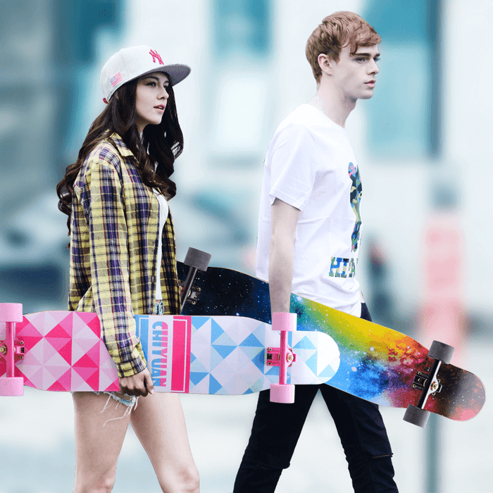 118X23Cm 7-Layer Maple Longboard with ABEC-11 Silent Bearing&Os780 Sandpaper Brush Street Dance Board with Flashing Wheel