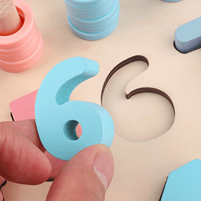 Kids Children Wooden Numbers Math Puzzle Board for Toddlers Educational Early Learning Toys