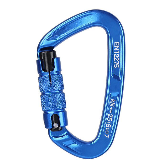 XINDA 25KN D Shape Carabiner Outdoor Climbing Hanging Buckle Keychain Screw Lock