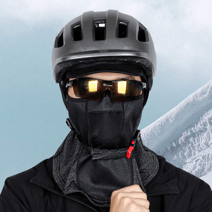 WEST BIKING Winter Cycling Mask Fleece Head Cover Full Face Warm Windproof Neck Cover for Winter Sport