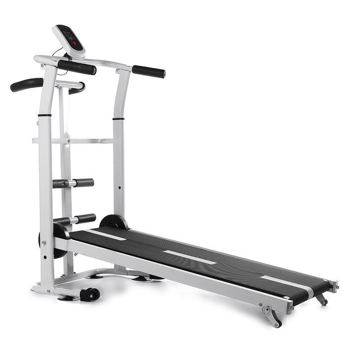 Folding Treadmill Mini Running Walking Jogging Machine with LCD Display Portability Wheels Max Load 150Kg