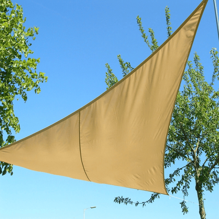 12X12X12Ft Beige Triangle Sun Shade Sails for Patio Garden Outdoor Facility and Activities