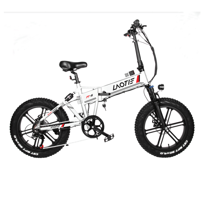 LAOTIE® FT5 20In Fat Tire 48V 10Ah 500W Folding Electric Moped Bike 35Km/H Top Speed 80-90Km Mileage E-Bike