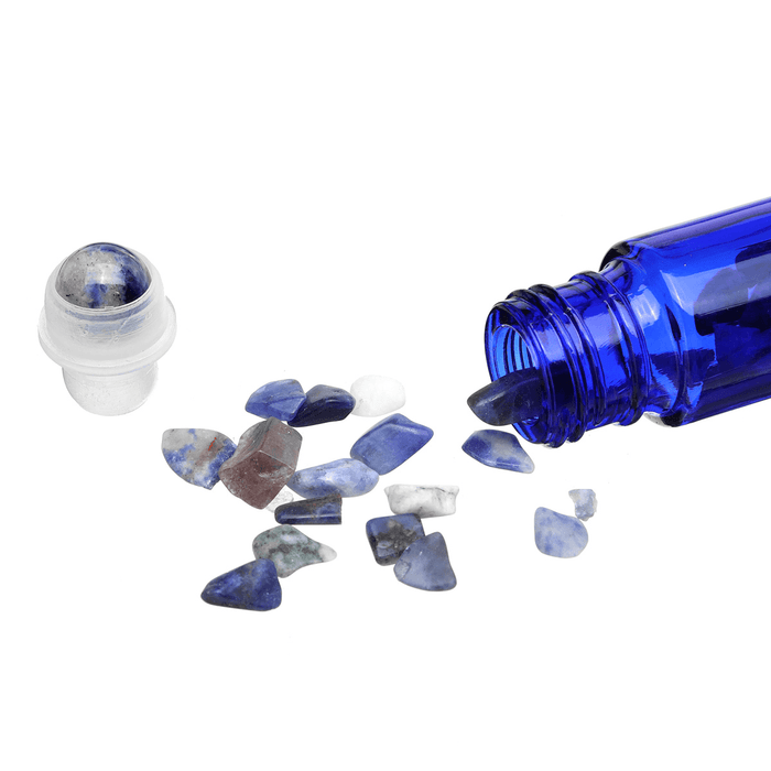 10Pcs Natural Crystals Glass Essential Oil Gemstone Roller Ball Chip inside Bottles