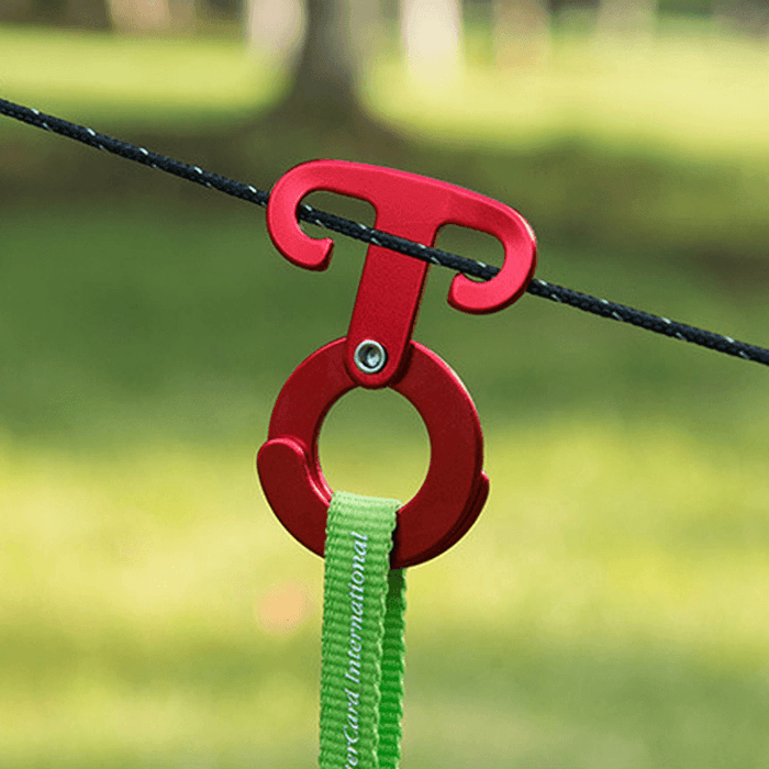 Naturehike NH15A006-K 4Pcs Aluminum Hanging Hook T Shape Folding Clasp Buckle Tent Rope Accessories