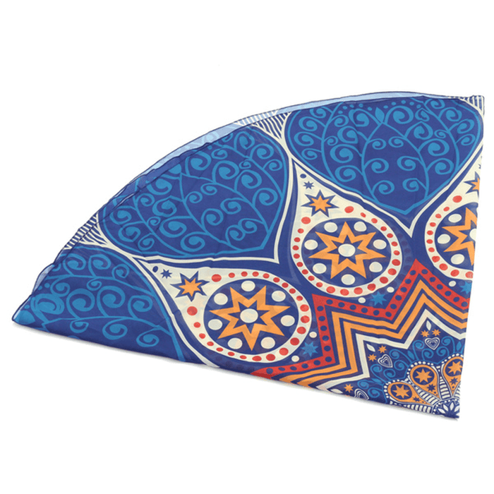 145Cm round Blue Fish Print Thin Chiffon Beach Shawl Mat Mandala Tablecloth Bed Sheet Tapestry