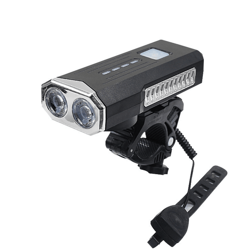 BIKIGHT 2-In-1 400LM 2Xt6 Bike Light 3 Modes Adjustable USB Charging Bicycle Front Lamp 6 Modes 120Db Horn with Mount Holder