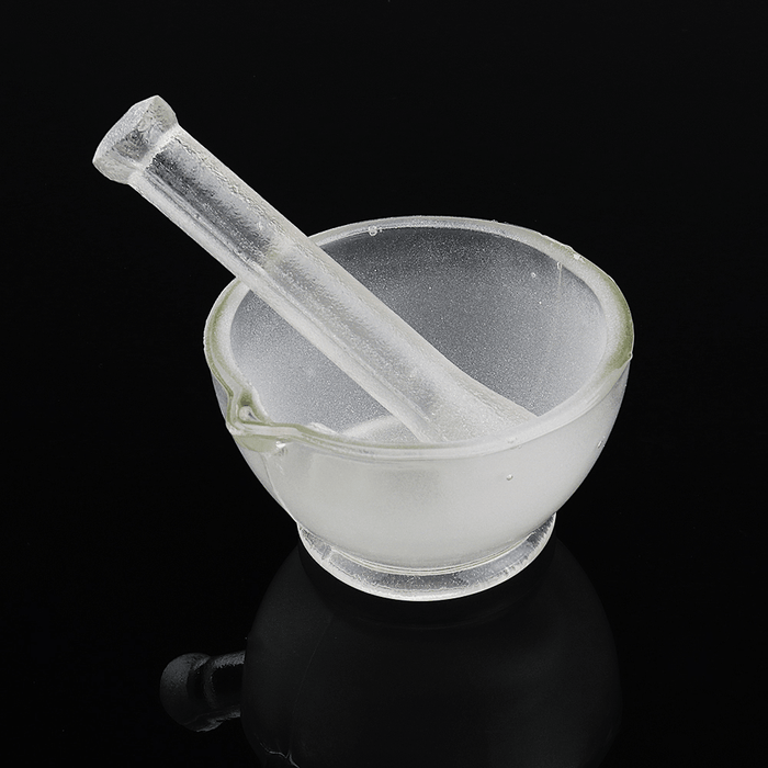 60Mm Footed Glass Mortar and Pestle Set Lab Grinder Experimental Grouting Bowl Tool