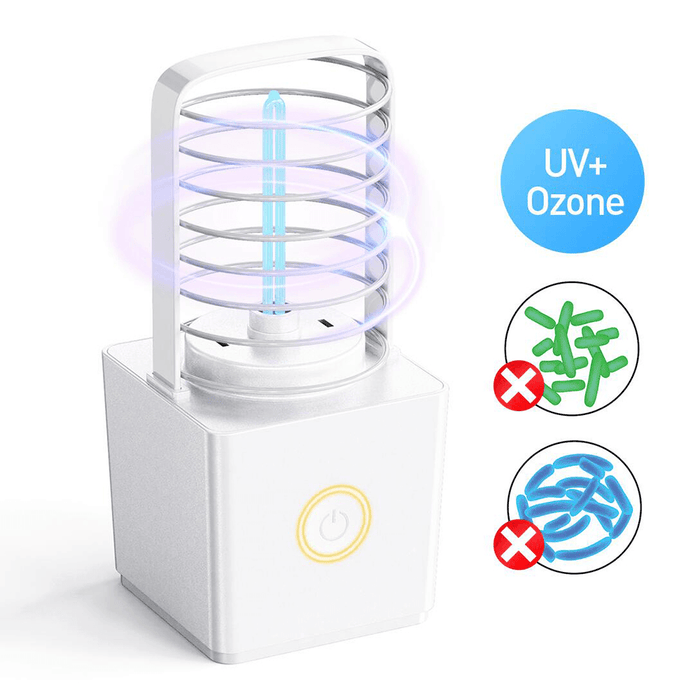 ZW03 Portable UV Ozone Germicidal Lamp Double Sterilization Light Wireless USB Charging 20㎡ Area Sterilizer Light Lamp for Car Baby Room Bedroom Kitchen Bathroom