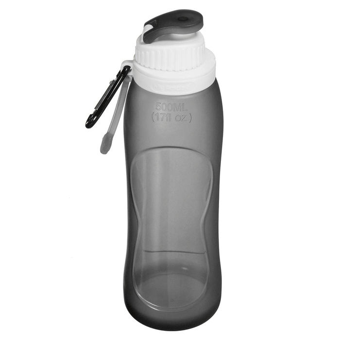 500ML Foldable Water Bottle Silicone BPA Free Kettle Drinking Bottle Outdoor Travel Running Hiking Cycling