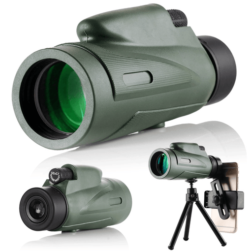 Ipree® 12X50 Greenskin Monocular High Definition Monocular Adjustable Eyepiece Waterproof Durable Outdoor Camping Climbing Travel