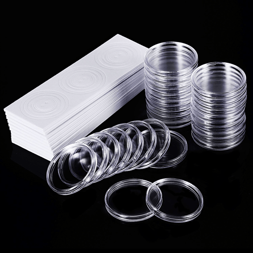 30Pcs/Lot 25Mm/27Mm/30Mm/40Mm Clear Plastic Coin Holder Capsules Cases round Storage Ring Boxes