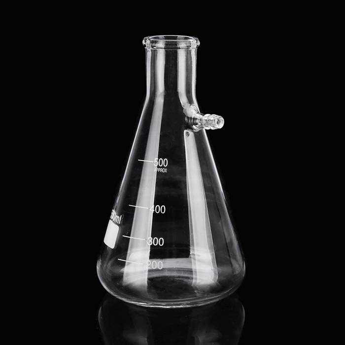 500Ml Clear Borosilicate Glass Filtering Flask Vacuum Filtration Flask Bottle Lab Glassware