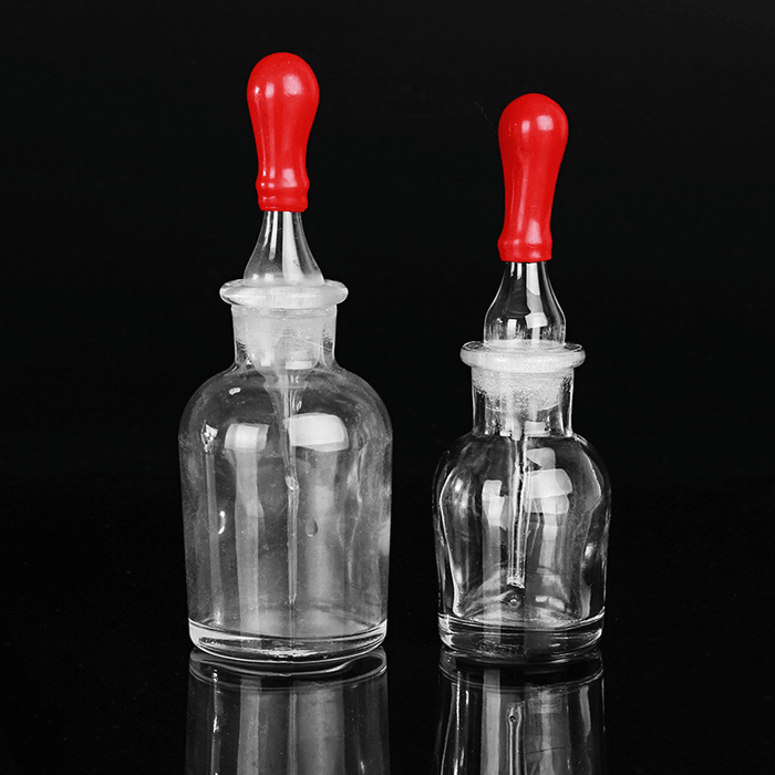 Clear Glass Dropper Dropping Reagent Storage Bottle Lab Glassware W/ Ground Glass Pipette 30-125Ml