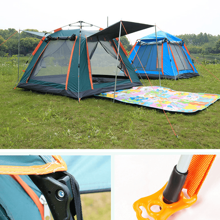 Outdoor Automatic Tent 4 Person Family Tent Picnic Traveling Camping Tent Outdoor Rainproof Windproof Tent Tarp Shelter