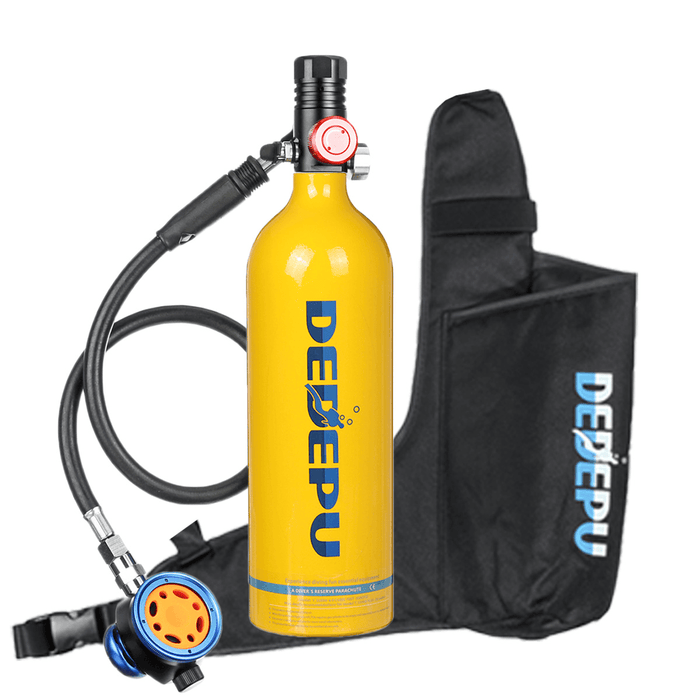 DEDEPU Mini Scuba Diving Tank Set 1L Diving Tank with Snorkelling Glasses+Breathing Valve Underwater Mini Scuba Tank Accessories