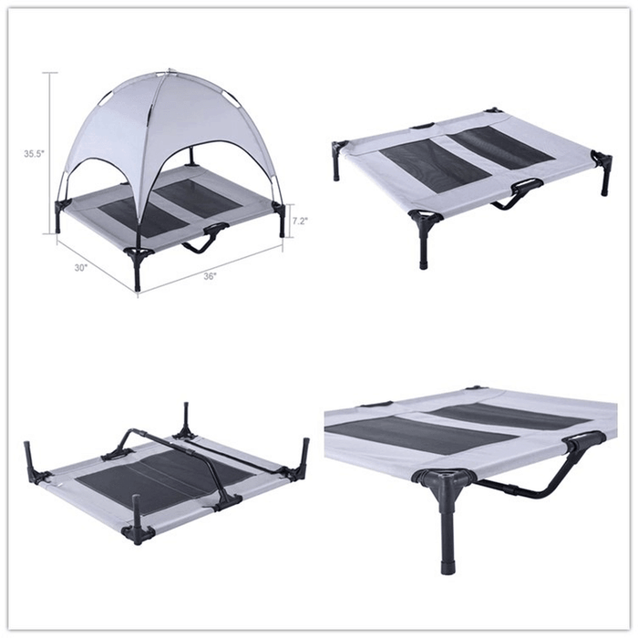 2-In-1 Dog Bed Tent Folding Portable Pet House Waterproof Sunscreen Shelter for Animals Outdoor Camping