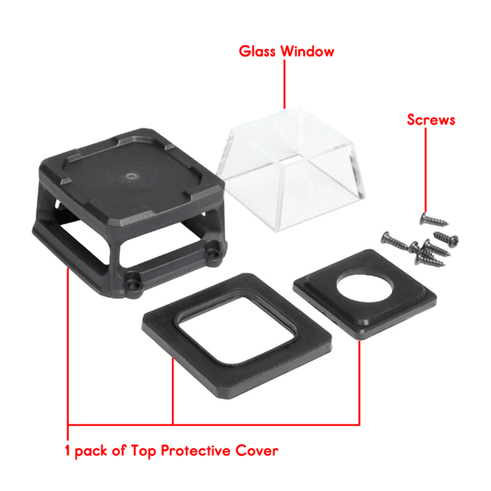 1 Piece Huepar GW90S Top Glass Window and Protective Cover Suitable for 901CG/ 902CG/903 Laser Level