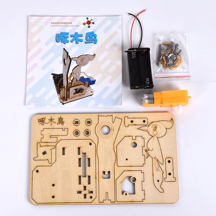 DIY Woodpecker Intelligence Training Model Blocks Toys