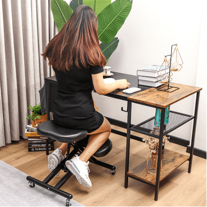 Kneeling Chair Corrective Seat Rollers Height Adjustable Stable Office Home Chair Knee Cushion