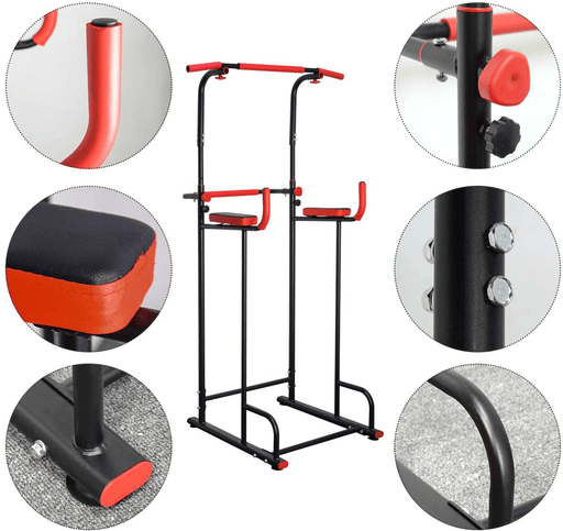 Adjustable Power Tower Pull up Bar Dip Station Multi-Function Workout Equipment Raining Fitness Exercise Home Gym