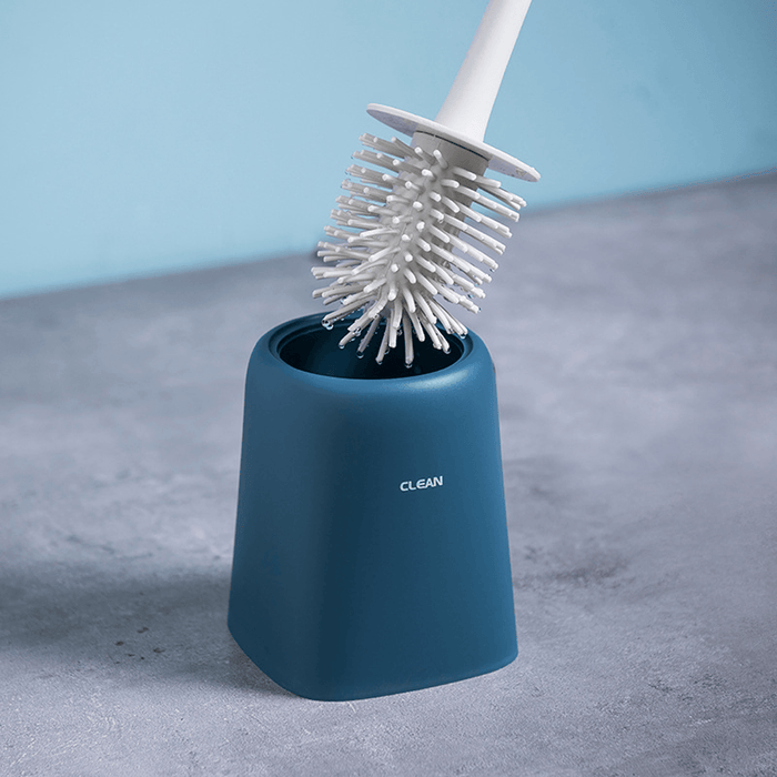 Toilet Brush and Holder Set Soft Silicone Bristle Toilet Bowl Brush Compact Toilet Brush for Bathroom Cleaning