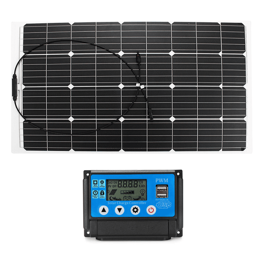 120W 18V Monocrystalline Silicon Semi-Flexible Solar Panel for Car Boat Battery Charge with 30A Solar Controller