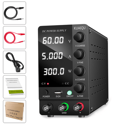 KUAIQU SPS-C605 USB Adjustable DC Laboratory 60V 5A Lab Power Supply Bench Source Digital Voltage Regulator Stabilizer