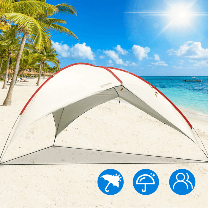 Outdoor Sun Shade Tent Camping Tent Breathable Sun-Resistant Tear-Resistant Fabric Waterproof Beach Tent Sunshade