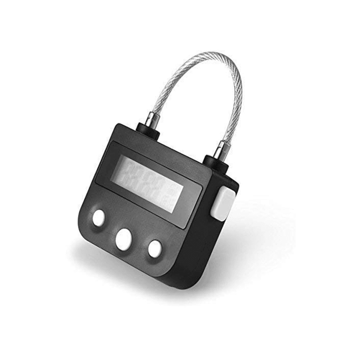 99 Hours USB Rechargeable Time Out Padlock Max Timing Lock Digital Timer Alarming Padlock W/ LCD Display Screen