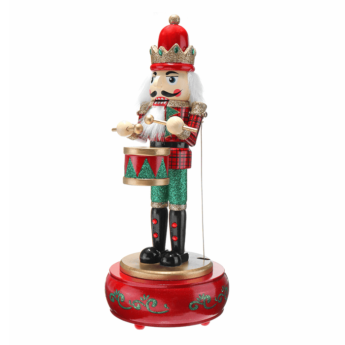 32CM Wooden Guard Nutcracker Soldier Toy Music Box Christmas Decorations Xmas Gift