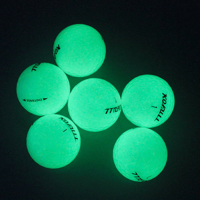 6 Pcs Luminous Golf Balls Lasting Bright Night Golf Balls with Mini LED Flashlight Team Sport