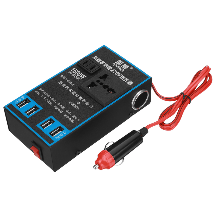 1500W Pure Sine Wave Solar Power Inverter 12/24V DC to 120/220V AC Converter Car Inverter