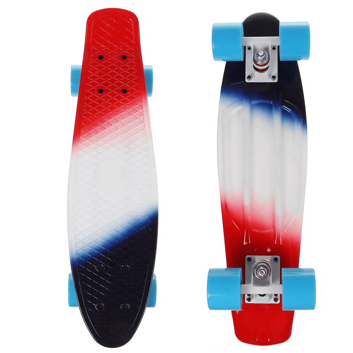 22 Inch Plastic Mini Cruiser Skateboard Long Board Banana Retro Skate Longboard Graphic Printed Children'S Scooter