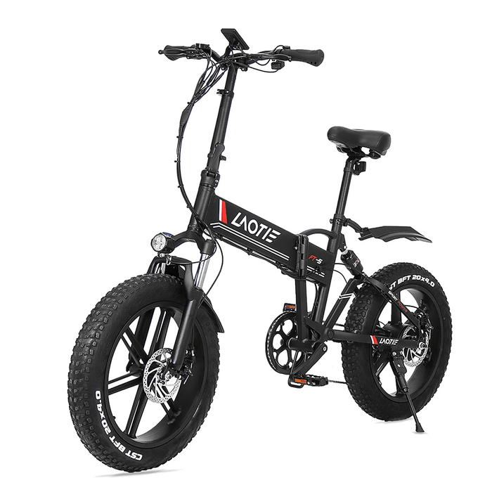 LAOTIE® FT5 20In Fat Tire 48V 10Ah 500W Folding Electric Moped Bike 35Km/H Top Speed 80-90Km Mileage E-Bike