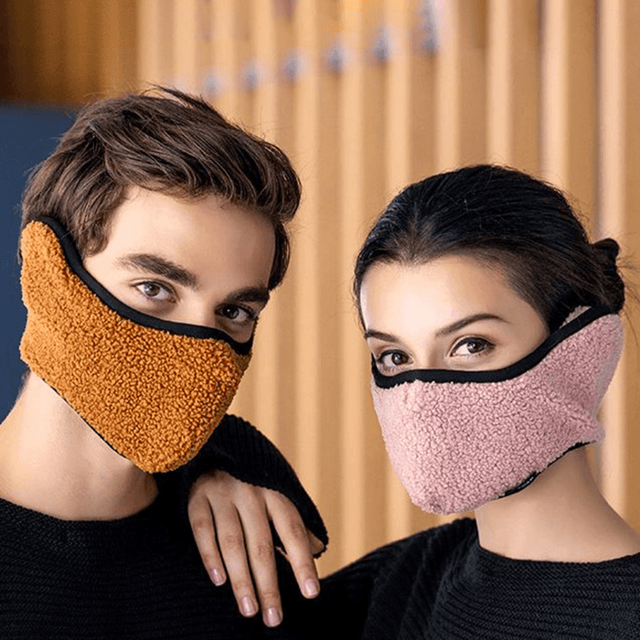 Men Women Winter Warm Cold Dustproof Face Mask Breathable Warm Ears Outdoor Cycling Ski Travel Mouth Mask