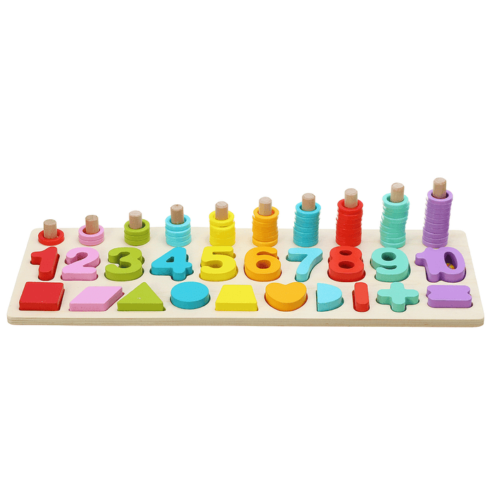Kids Wooden Math Puzzle Toys Numbers Learning Hand-Eye Coordination Educational Games