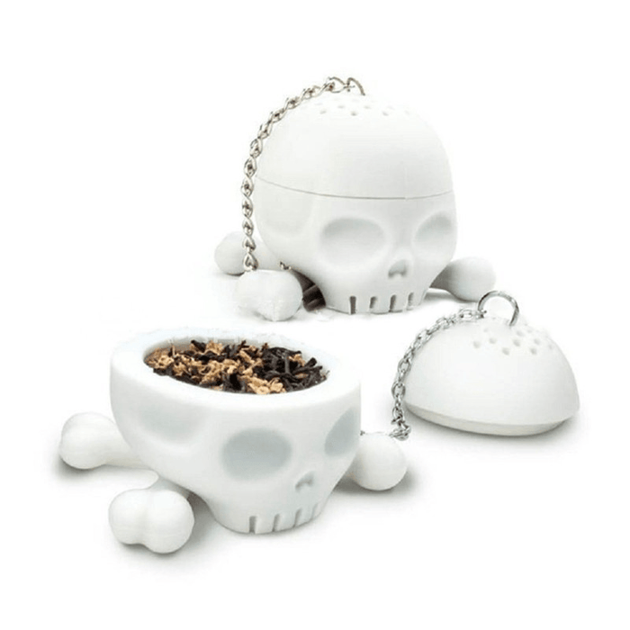 Cool Food-Safe Silicone T-Bones Bones Skull Infuser Loose Leaf Tea Strainer Filter Infuser Diffuser Silicone T-Bones Tea Bones Skull Tea Infuser