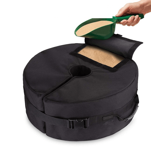 51X20Cm Black Oxford Cloth round Sandbag for Outdoor Tent Support Umbrella Sunshade Base Fixed Sandbag